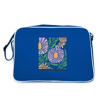Sans pluie design floral style rétro - Sac Retro - bleu/blanc - Dos