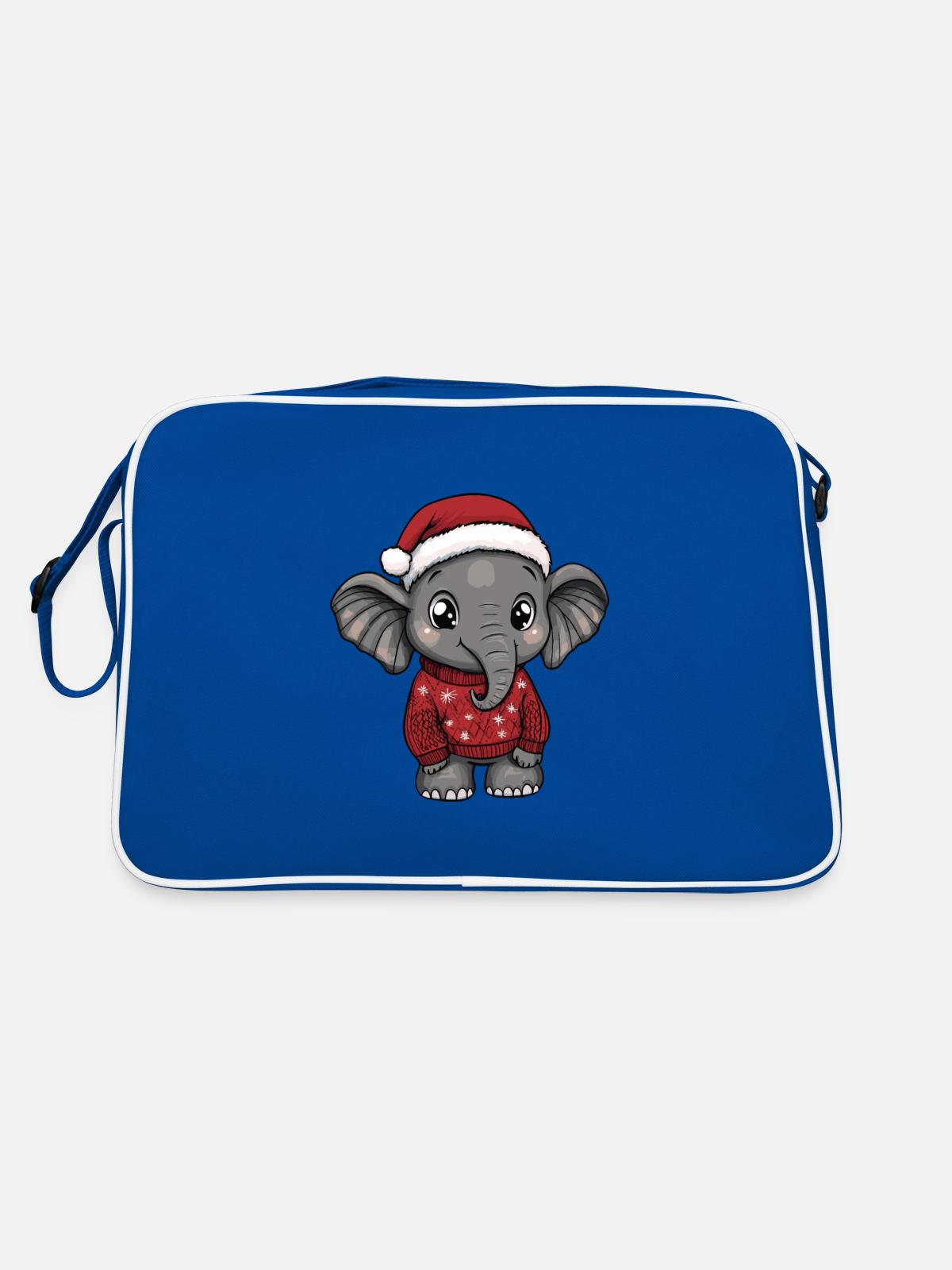 Elephant Christmas Comic - Retro Bag - blue/white - Back
