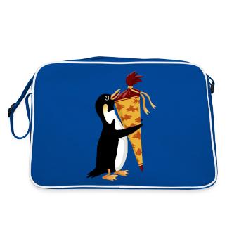 Cône d’école Pingouin - Sac Retro - bleu/blanc - Dos