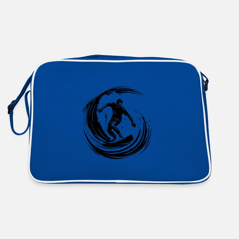 Surfer Silhouette Retro Tasche