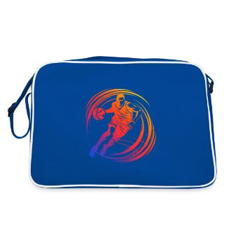 Basketball Player Silhouette Colorful - Retro Bag - blue/white - Back