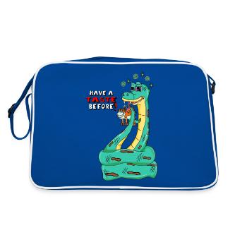 Have A Taste Snake Frog Vintage Rubberhose Cartoon - Retro Bag - blue/white - Back