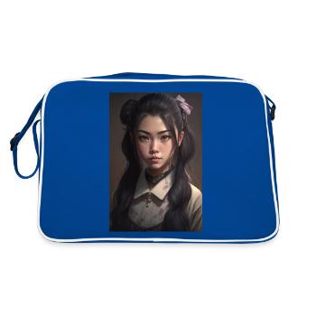 Anime Girl Anime Girl Waifu Otaku Beautiful - Sac Retro - bleu/blanc - Dos