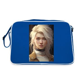 Anime Girl Anime Girl Waifu Otaku Beautiful - Sac Retro - bleu/blanc - Dos