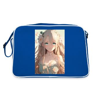 Anime Girl Anime Girl Waifu Otaku Beautiful - Sac Retro - bleu/blanc - Dos