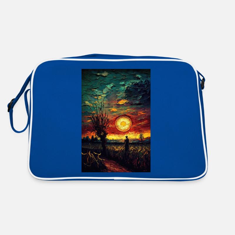 Peintures de terrain de paysage de coucher de soleil Sac Retro
