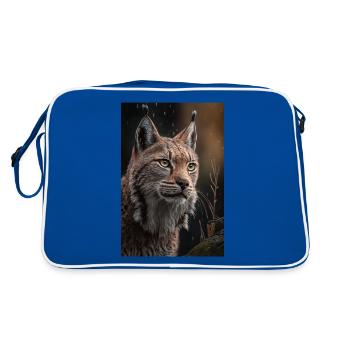 Luchs - Retro Tasche - Blau/Weiß - Hinten