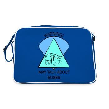 Bus Bus Driver School Bus Bus Bus Bus Driver - Retro Bag - blue/white - Back