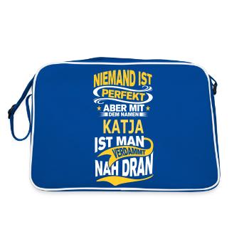 KATJA - Retro Tasche - Blau/Weiß - Hinten