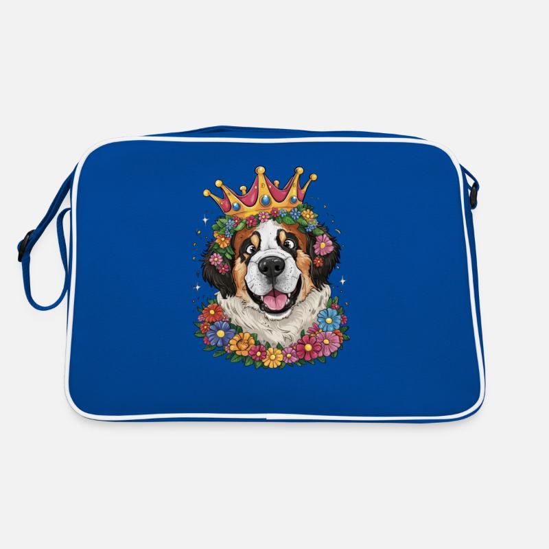 Süßer und lustiger Bernhardiner Cartoon Hund Retro Tasche
