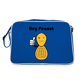 Hey Peanut - Retro Tasche - Blau/Weiß - Hinten