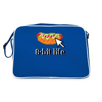 Hotdog Sandwich 8bit Retro - Retro Tasche - Blau/Weiß - Hinten