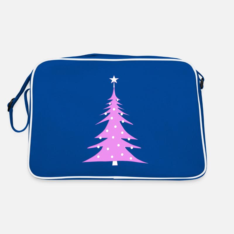 Weihnachtsbaum - Retro Tasche - Blau/Weiß