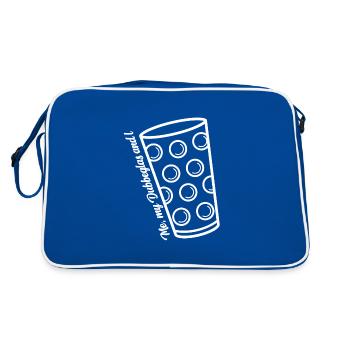 Me, my Dubbeglas and I - Retro Tasche - Blau/Weiß - Hinten