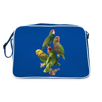 Amazonian parrots - Retro Bag - blue/white - Back