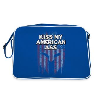 Kiss My American Ass 4 juillet Papa plaisante Quatrième - Sac Retro - bleu/blanc - Dos