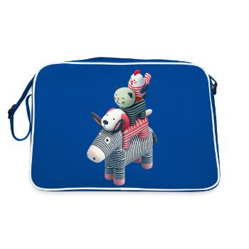 Stadtmusikanten "Stripes" - Retro Tasche - Blau/Weiß - Hinten