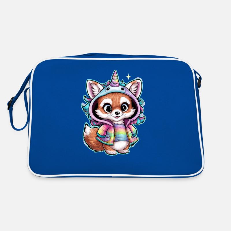 Fennek Wüstenfuchs mit coolem Einhorn Outfit Retro Tasche