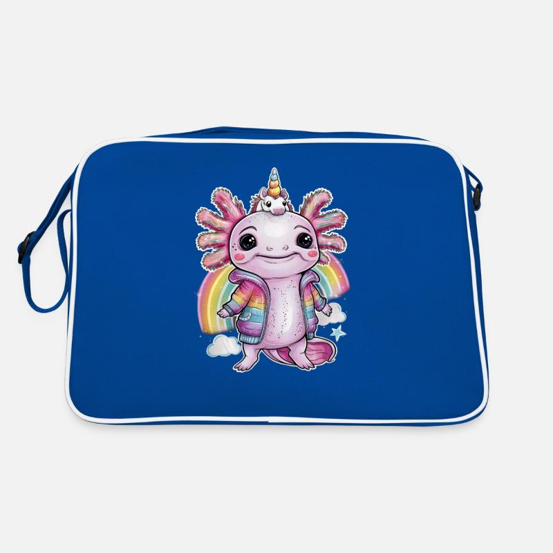 Cute Axolotl with Unicorn Outfit Retro Bag