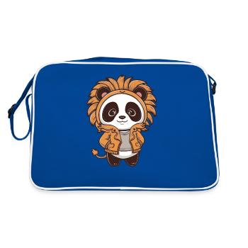 Panda Kawaii en tenue de lion - Sac Retro - bleu/blanc - Dos