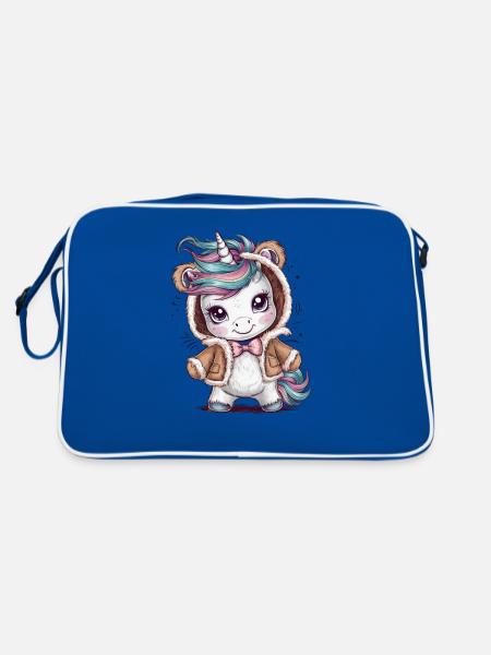 Tenue Licorne Kawaii avec Ours - Sac Retro - bleu/blanc - Dos