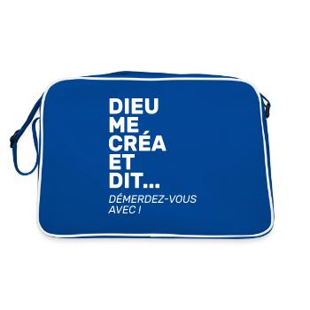 Dieu me créa et dit démerdez vous avec - Sac Retro - bleu/blanc - Dos