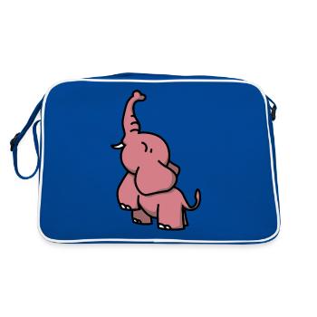 Baby elephant - elephant - gift idea girl - Retro Bag - blue/white - Back
