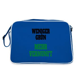 Witze Grüne Die Grünen Habeck Baerbock Partei - Retro Tasche - Blau/Weiß - Hinten