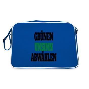 Witze Grüne Die Grünen Habeck Baerbock Partei - Retro Tasche - Blau/Weiß - Hinten