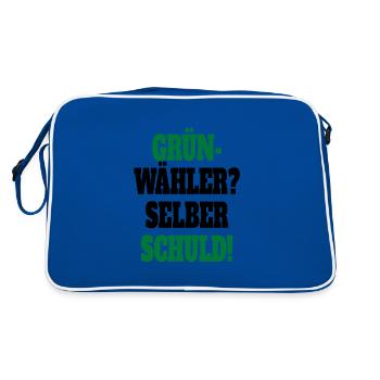 Witze Grüne Die Grünen Habeck Baerbock Partei - Retro Tasche - Blau/Weiß - Hinten
