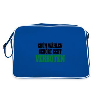 Witze Grüne Die Grünen Habeck Baerbock Partei - Retro Tasche - Blau/Weiß - Hinten