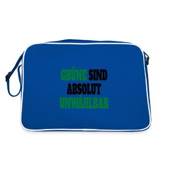 Witze Grüne Die Grünen Habeck Baerbock Partei - Retro Tasche - Blau/Weiß - Hinten