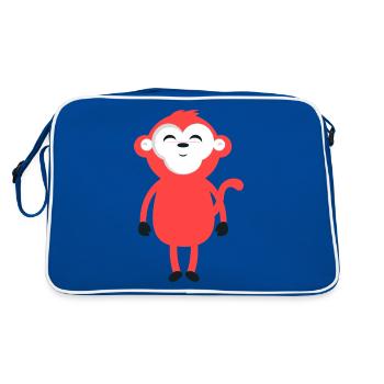Funny monkey - Retro Bag - blue/white - Back
