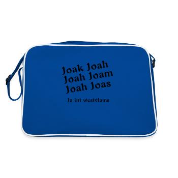Ja, int Westvlams. Westflämisches Dialekthemd - Retro Tasche - Blau/Weiß - Hinten