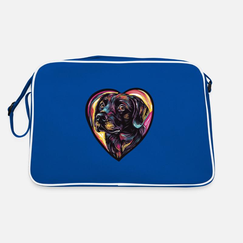 Labrador Hund Herz Liebe Retro Tasche
