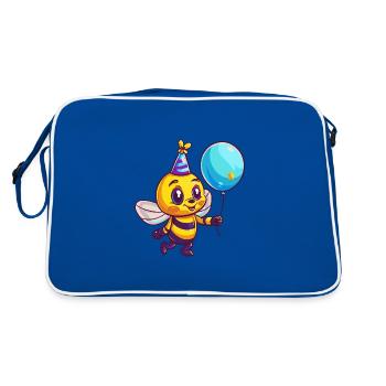 Bee Birthday Baby - Retro Bag - blue/white - Back
