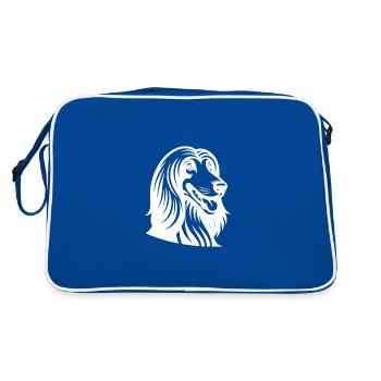 Loyal Dog Afghan Hound Portrait - Retro Bag - blue/white - Back