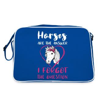 Les chevaux sont la réponse J’ai oublié la question Pferde - Sac Retro - bleu/blanc - Dos