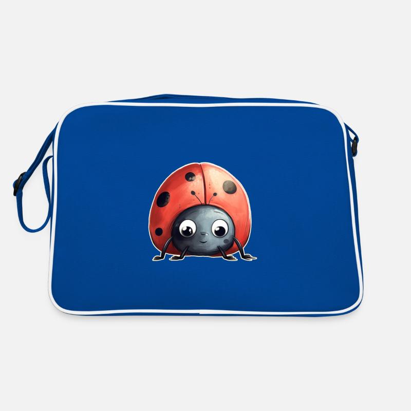 Marienkäfer - Retro Tasche - Blau/Weiß