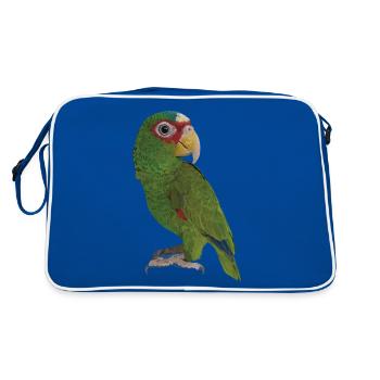 The white-fronted parrot - Retro Bag - blue/white - Back