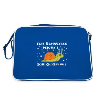 Ich schwitze nicht ich glitzere - Retro Tasche - Blau/Weiß - Hinten