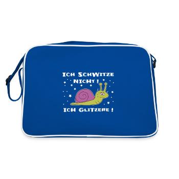 Lustiger Fitness-Spruch Schnecke - Retro Tasche - Blau/Weiß - Hinten