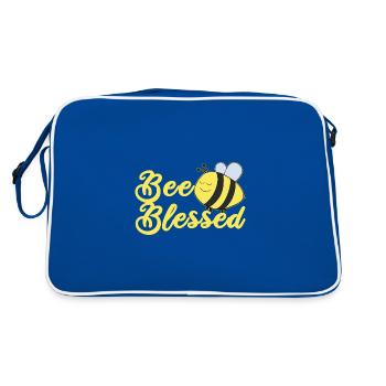 Christliches Motiv Kinder Taufe - Retro Tasche - Blau/Weiß - Hinten
