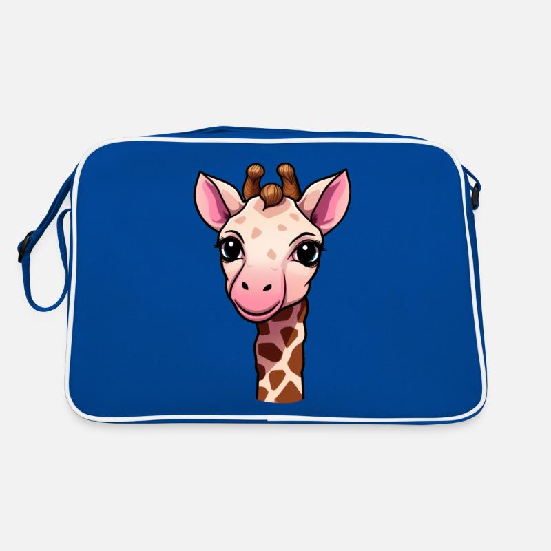 Giraffe - Retro Tasche - Blau/Weiß