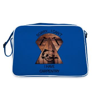Carpenter, carpenter, carpenter, carpenter, craftsman, wood - Retro Bag - blue/white - Back