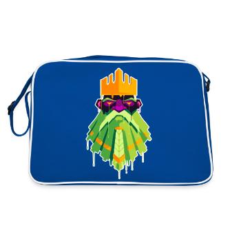 Un beau et drôle design de roi nain - Sac Retro - bleu/blanc - Dos