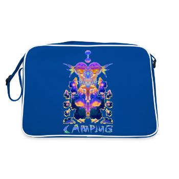 I Love Camping - Retro Bag - blue/white - Back