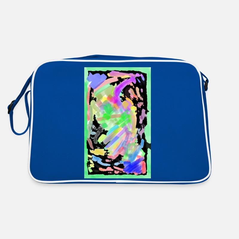 A chaotic mess in neon - Retro Bag - blue/white