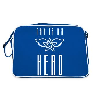 Papa est mon héros blanc - Sac Retro - bleu/blanc - Dos