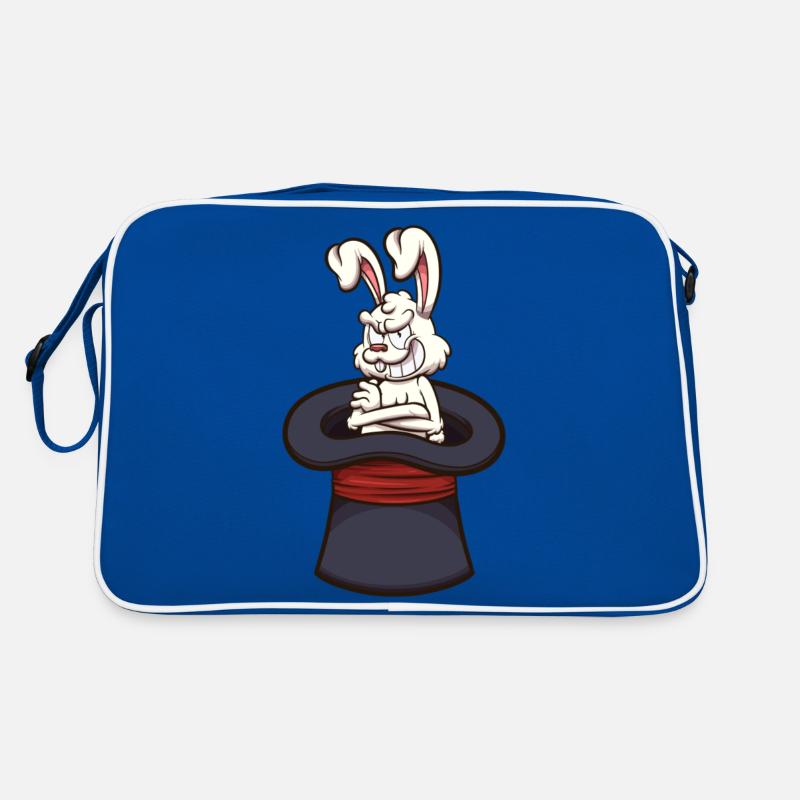 Lapin blanc maléfique dans un chapeau de magicien Sac Retro